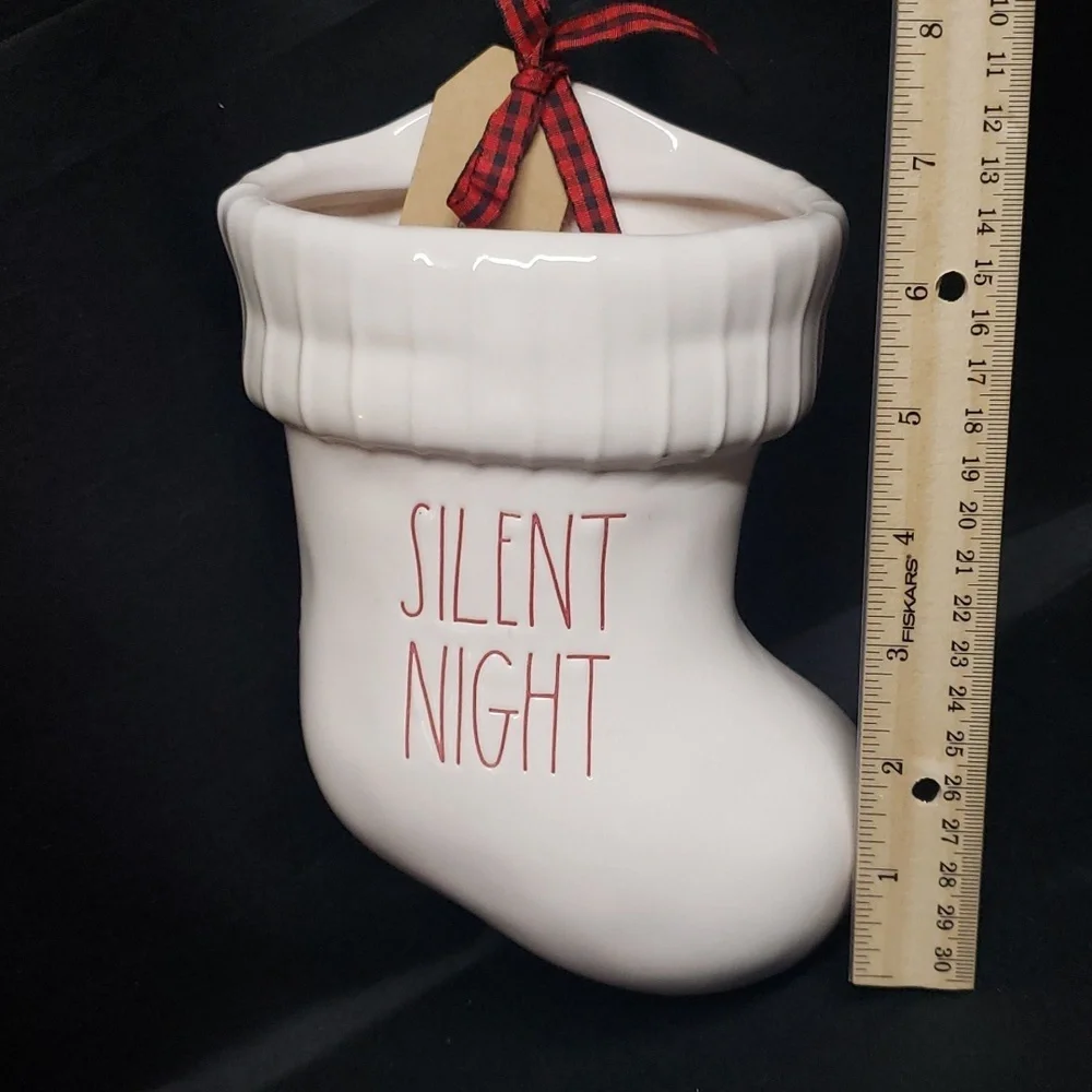 Rae Dunn NWT SILENT NIGHT Ceramic Christmas Stocking